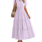 ⏰Hot Sale 50% OFF🎉Women's Lightweight Short Sleeve V Neck Elastic Waist Dress