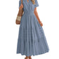 ⏰Hot Sale 50% OFF🎉Women's Lightweight Short Sleeve V Neck Elastic Waist Dress