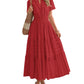 ⏰Hot Sale 50% OFF🎉Women's Lightweight Short Sleeve V Neck Elastic Waist Dress
