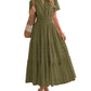 ⏰Hot Sale 50% OFF🎉Women's Lightweight Short Sleeve V Neck Elastic Waist Dress