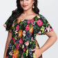 ⏰⏰Summer Hot Sale 70% OFF💃Floral Smocked Square Neck Midi Dress with Pockets