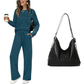 💓LAST DAY 50% OFF💓Women's Crew Neck Top & Drawstring Pants Set