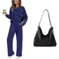 💓LAST DAY 50% OFF💓Women's Crew Neck Top & Drawstring Pants Set