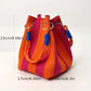 🏆👜 Limited Time Special Price ￡8.99!!✨Boho Striped Knit Bucket Handbag for Women – Handmade Summer Beach Shoulder Bag