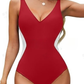 🎁Limited time 49% OFF⏳✨Illusion Waist-Cinching Deep V Color Block Swimsuit