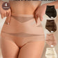🌸Last Day-Buy 1 Get 3 Free✨4-Pack Cross-Waist Mesh Women's Thong Pants, Soft Breathable High Waist, Comfortable Non-Squeezing