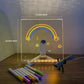 ⏳LAST DAY SALE 50% OFF !! 🎨LED Acrylic Message Board with Stand – USB Powered Light-Up Writing Board 🎁Buy 1 Get 7 Colour Pens For Free