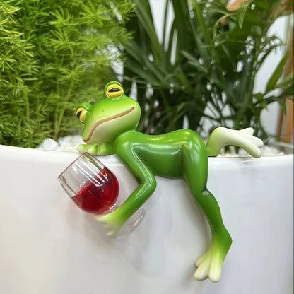 🔥Last Day Sale 49% OFF 🐸🍷 Frog Flower Pot Hanger Ornament