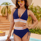🔥Summer Sale 50% OFF💥👙High Waisted Tummy Control Color Block Bikini Sets