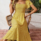 🤩2026 Summer Hot Sale 50% OFF!💖Square Neck Floral Midi Dress – Smocked Bodice, Flowy Tiered Skirt, Romantic