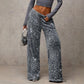 💖💖LAST DAY SALE 50% OFF🥰Women's Sequin Sparkle Wide Leg Pants with Elastic Waistband