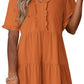 🔥🔥2026 Summer Hot Sale 49% OFF🌈Women's V Neck Ruffle Casual A-Line Flowy Swing Shift Dress