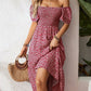 🤩2026 Summer Hot Sale 50% OFF!💖Square Neck Floral Midi Dress – Smocked Bodice, Flowy Tiered Skirt, Romantic