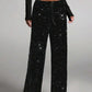 💖LAST DAY SALE 60% OFF💖🥰Women's Sequin Sparkle Wide Leg Pants with Elastic Waistband