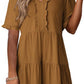 🔥🔥2026 Summer Hot Sale 49% OFF🌈Women's V Neck Ruffle Casual A-Line Flowy Swing Shift Dress