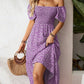 🤩2026 Summer Hot Sale 50% OFF!💖Square Neck Floral Midi Dress – Smocked Bodice, Flowy Tiered Skirt, Romantic