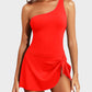💥LAST DAY SALE 60% OFF🏖️🩱Women One Piece Swim Dress One Shoulder Swimsuit With Skirt