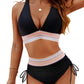 💖2026 Summer Sale 49% OFF👙High Waisted Tummy Control Color Block Bikini Sets