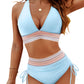💖2026 Summer Sale 49% OFF👙High Waisted Tummy Control Color Block Bikini Sets