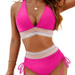 💖2026 Summer Sale 49% OFF👙High Waisted Tummy Control Color Block Bikini Sets
