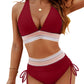 💖2026 Summer Sale 49% OFF👙High Waisted Tummy Control Color Block Bikini Sets