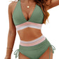 💖2026 Summer Sale 49% OFF👙High Waisted Tummy Control Color Block Bikini Sets