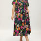 ⏰⏰Summer Hot Sale 70% OFF💃Floral Smocked Square Neck Midi Dress with Pockets