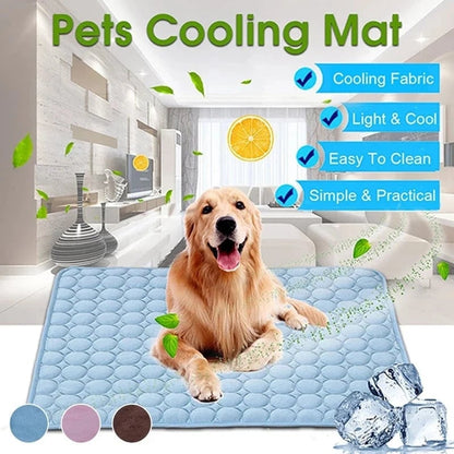 🔥🐶2026 Summer Hot Sale 49% OFF🧊Pet Cooling Ice Silk Mat – Summer Cooling Pet Bed Pad for Dogs and Cats, Breathable Washable Sleeping Cushion for Indoor and Outdoor Use, Lightweight Cooling Crate and Sofa Pet Mat