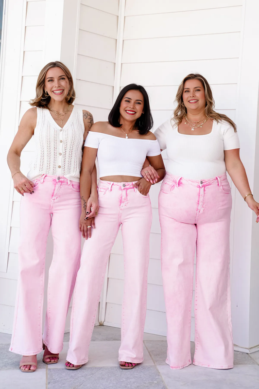 💖💖💖💖High Rise Tummy Control Wide Leg Jeans