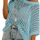 💥2026 Summer Hot Sale 50% OFF💥Women's Summer Scoop Neck Short-Sleeve Sweater Casual Crochet Hollow Out Knit Top