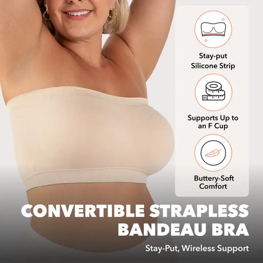 ⏳LAST DAY SALE ONLY ￡10.99!!🔥Aurelle™ No-Slip Convertible Bandeau – 3-Way Wear, Wire-Free & Trusted by 50K+ Women👙🇬🇧