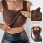⏳LAST DAY: ONLY £8.99!!⚡60K+ SOLD!💐Women's U Neck Thermal Tank Tops with Built-In Bra