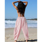 ⏰2026 Summer Hot Sale 50% OFF 🌊✨Women's Wide Leg Gingham Striped Plaid Pants🏖️-Casual Barrel Loose Drawstring Pants with Pockets☀️