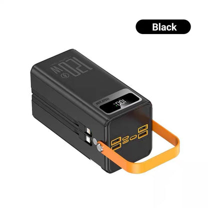 📢LAST DAY SALE 70% OFF👍🇬🇧 Be Ready Emergency Power Bank 🔋 | 50000mAh 120W Fast Charger with Built-in Cables & LED Light