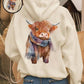 🎄🎅2026 CHRISTMAS SALE 70% OFF!!🎁Cute Highland Cow Cozy Fleece-Lined Hooded Sweatshirt🦬