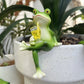 🔥Last Day Sale 49% OFF 🐸🍷 Frog Flower Pot Hanger Ornament
