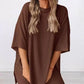 💕Last Day Promotion 49% OFF🔥Casual Oversized 2-Piece Lounge Set with Crewneck & Split Hem