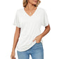 🎁Last Day Promotion 49% OFF✨Womens Short Sleeve V Neck Dolman Tops with Side Shirring Loose Fit Shirts