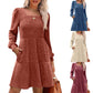 🍂🍁💃2025  Autumn  New Style 62% OFF⏰Women's Square Neck Lantern Sleeve Ribbed Dress|Glow in  Autumn  Elegance!❄️💃