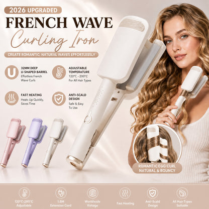 🌸🌸 LIMITED-TIME 50% OFF! ✨ 32MM Wavy Hair Curler – Big Bouncy Curls, 4 Adjustable Heat Settings & Negative Ion Care – Salon-Quality Styling at Home 💇‍♀️