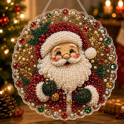 🎄Christmas Pre Sale 60% OFF!!🎅Christmas Pearl Diamond Art Hanging Ornament Kit | Resistant Non-Fading Pearl Beads DIY Handmade Holiday Hanging Decor 🎅💎
