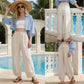 🌸New Arrival 50%OFF💖Women's Linen Loose Casual Capri Pants Elastic Waistband with Pockets