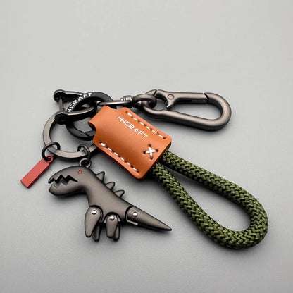 🔥Last Day-Buy 1 Get 1 Free!🎁Aluminum Alloy Dinosaur Charm Paired with a Hand-woven Bracelet-