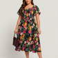 ⏰⏰Summer Hot Sale 70% OFF💃Floral Smocked Square Neck Midi Dress with Pockets