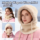 🎉This Week's Special Sales - ￡10.99！！✨Women 3-in-1 Knitted Balaclava Hat, Fleece Lined Warm Hood Beanie with Scarf & Face Mask, Pom Pom Winter Hat for Outdoor Skiing🧣