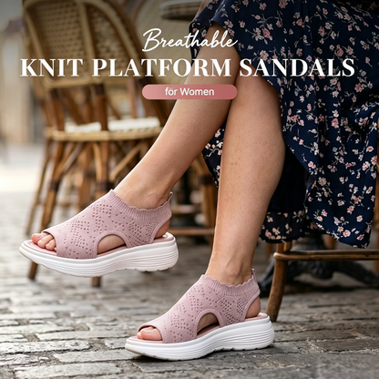 ⏳2026 Summer Hot Sale 70% OFF🎁Women’s Knit Platform Sandals – Lightweight, Breathable & Arch-Supported 🏝️☁️
