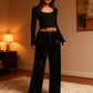 💖LAST DAY SALE 60% OFF💖🥰Women's Sequin Sparkle Wide Leg Pants with Elastic Waistband