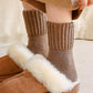 🔥❄️Hot Sale-Buy 1 Get 3 Packs✨❄️Cozy Ribbed Fleece Lined Crew Socks