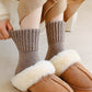 🔥❄️Hot Sale-Buy 1 Get 3 Packs✨❄️Cozy Ribbed Fleece Lined Crew Socks
