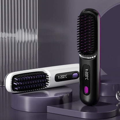 ✨✨Last Day Special Price £13.98!!💥Cordless Ceramic Heated Hair Straightening Comb💇‍♀️